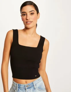 Tops Et T-Shirts>Morgan Debardeur Pull Bretelles Larges Femme | Noir