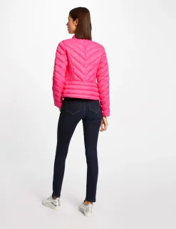 Manteaux>Morgan Doudoune Droite Zippee Femme | Fuchsia