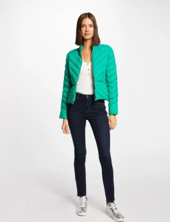 Manteaux>Morgan Doudoune Droite Zippee Vert Moyen Femme | Vert_Moyen