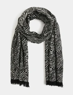 Echarpes>Morgan Echarpe Imprime Zebre Femme | Noir