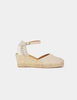 Chaussures>Morgan Espadrilles Compensees En Cuir Femme | Beige