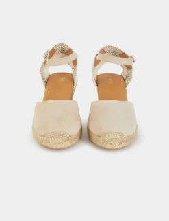 Chaussures>Morgan Espadrilles Compensees En Cuir Femme | Beige