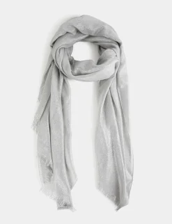 Echarpes>Morgan Foulard Avec Fils Metallises Femme | Argente