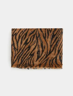 Echarpes>Morgan Foulard Imprime Animalier Femme | Marron