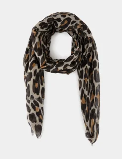 Echarpes>Morgan Foulard Imprime Animalier Femme | Marron