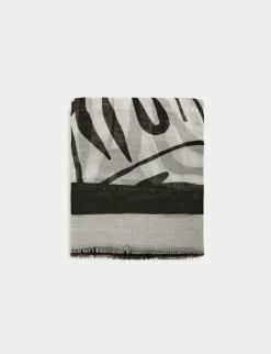 Echarpes>Morgan Foulard Imprime Zebre Femme | Blanc