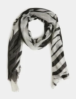 Echarpes>Morgan Foulard Imprime Zebre Femme | Blanc