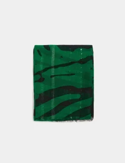 Echarpes>Morgan Foulard Imprime Zebre Femme | Vert