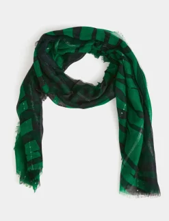 Echarpes>Morgan Foulard Imprime Zebre Femme | Vert