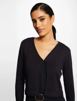 Gilets>Morgan Gilet Manches Longues A Col En V Femme | Marine