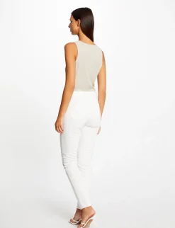 Jeans>Morgan Jeans Ajuste A Ornements Metalliques Femme | Ecru