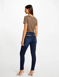 Pantalons>Morgan Jeans Skinny A Bandes Metallisees Jean Brut Femme | Jean_Brut