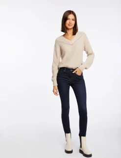 Jeans>Morgan Jeans Slim Avec Bandes Strass Jean Brut Femme | Jean_Brut