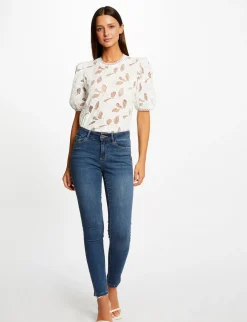 Jeans>Morgan Jeans Slim Avec Liseres Metallises Jean Stone Femme | Jean_Stone