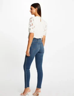 Jeans>Morgan Jeans Slim Avec Liseres Metallises Jean Stone Femme | Jean_Stone