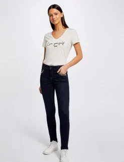 Pantalons>Morgan Jeans Slim Avec Poches Cloutees Jean Brut Femme | Jean_Brut
