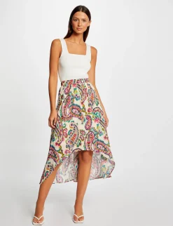 Jupes>Morgan Jupe Evasee Asymetrique Imprimee Femme | Multico