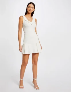 Jupes>Morgan Jupe Trapeze A Volants En Tricot Femme | Ecru
