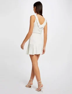 Jupes>Morgan Jupe Trapeze A Volants En Tricot Femme | Ecru