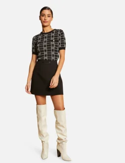 Jupes>Morgan Jupe Trapeze Taille Haute Femme | Noir