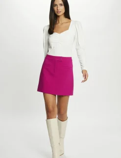 Jupes>Morgan Jupe Trapeze Taille Haute Femme | Framboise