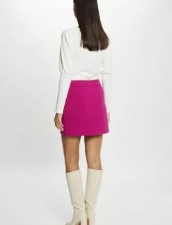 Jupes>Morgan Jupe Trapeze Taille Haute Femme | Framboise