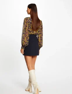 Jupes>Morgan Jupe Trapeze Zippee Femme | Marine