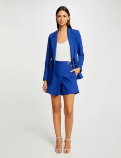Ensembles Et Tailleurs>Morgan Jupe-Short Droite Avec Boucle Bleu Electrique Femme | Bleu_Electrique