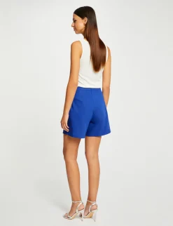 Ensembles Et Tailleurs>Morgan Jupe-Short Droite Avec Boucle Bleu Electrique Femme | Bleu_Electrique