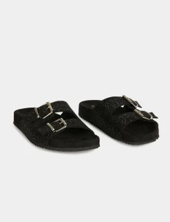 Chaussures>Morgan Mules A Strass Et Boucles Femme | Noir