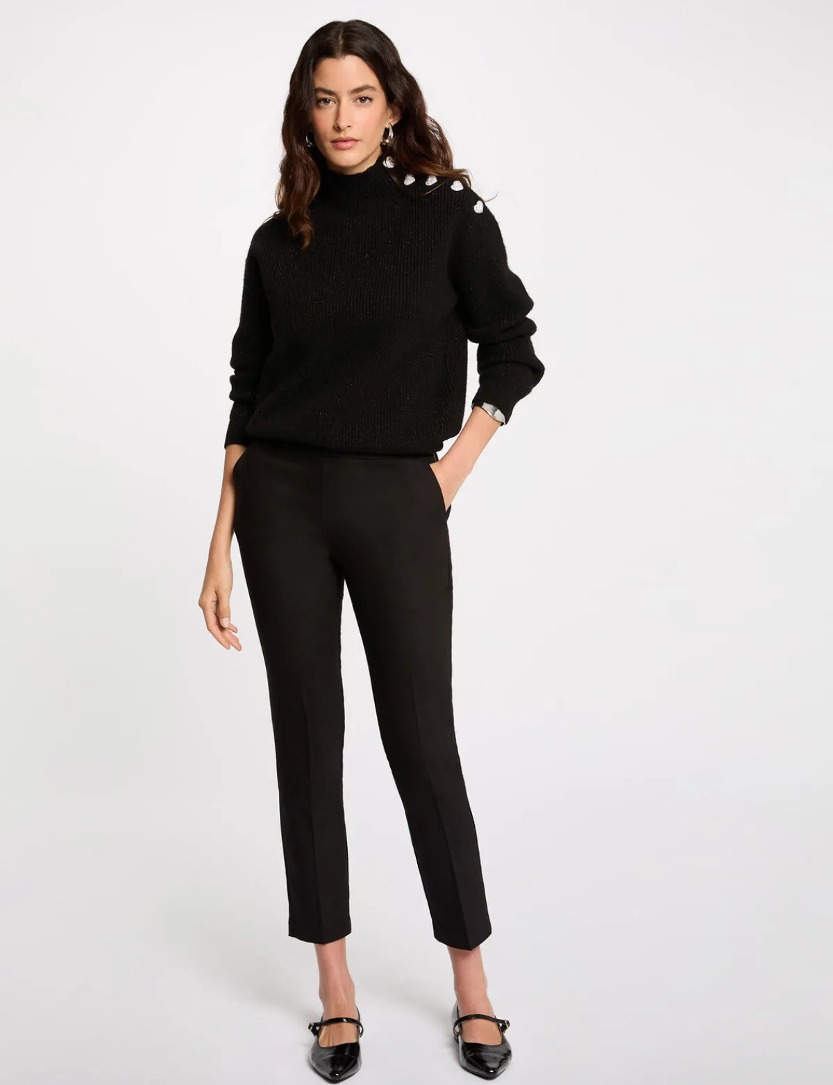 Pantalons>Morgan Pantalon Cigarette 7/8Eme Femme | Noir