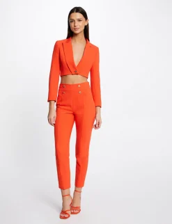 Ensembles Et Tailleurs>Morgan Pantalon City Ajuste 7/8Eme Avec Boutons Femme | Orange