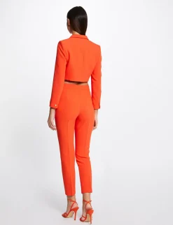 Ensembles Et Tailleurs>Morgan Pantalon City Ajuste 7/8Eme Avec Boutons Femme | Orange