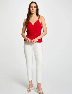 Pantalons>Morgan Pantalon City Droit 7/8Eme Femme | Ecru