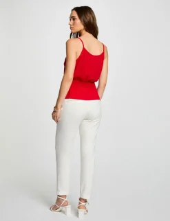 Pantalons>Morgan Pantalon City Droit 7/8Eme Femme | Ecru