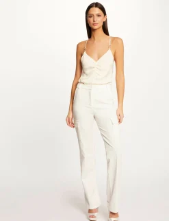 Pantalons>Morgan Pantalon Droit Avec Poches Laterales Femme | Ecru