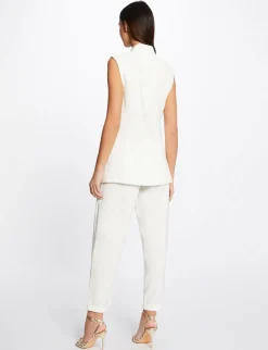 Pantalons>Morgan Pantalon Droit Fluide 7/8Eme Femme | Ecru