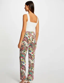 Ensembles Et Tailleurs>Morgan Pantalon Droit Fluide Imprime Cachemire Femme | Multico