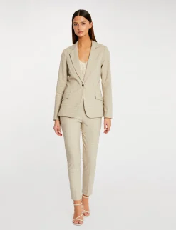 Pantalons>Morgan Pantalon 7/8Eme Coupe Cigarette Femme | Beige