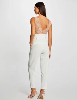 Pantalons>Morgan Pantalon Paperbag Ceinture Femme | Ecru
