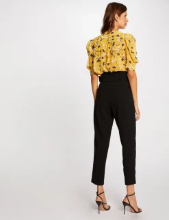 Pantalons>Morgan Pantalon Paperbag 7/8Eme Femme | Noir