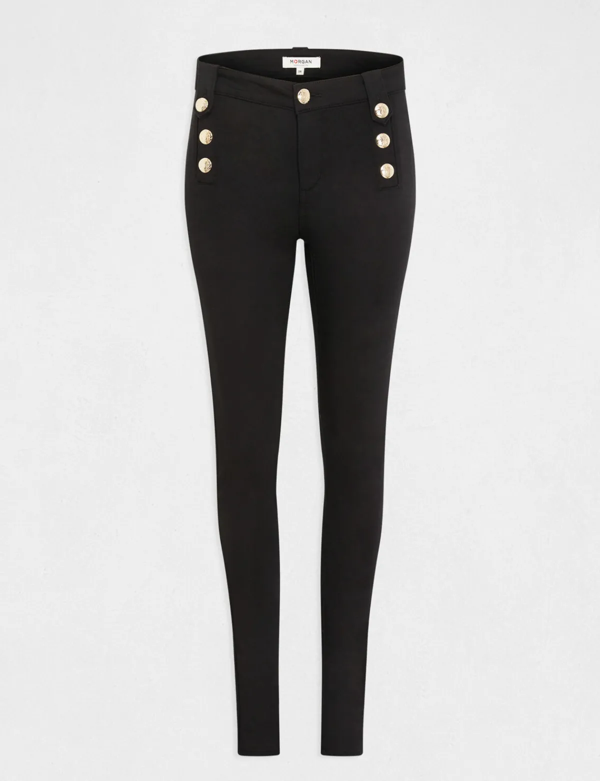 Shorts>Morgan Pantalon Skinny Avec Boutons Decoratifs Femme | Noir