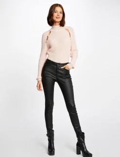 Pantalons>Morgan Pantalon Skinny Enduit Femme | Noir