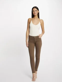 Pantalons>Morgan Pantalon Skinny Taille Basse Femme | Marron