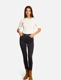 Pantalons>Morgan Pantalon Slim Avec Clous Femme | Marine