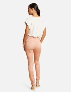 Pantalons>Morgan Pantalon Slim Avec Clous Vieux Rose Femme | Vieux_Rose