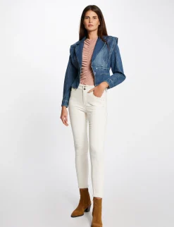 Jeans>Morgan Pantalon Slim Avec Details Bijoux Femme | Ivoire