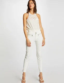 Pantalons>Morgan Pantalon Slim Taille Basse Femme | Ecru