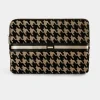 Maroquinerie>Morgan Pochette Ordinateur Imprime Pied De Coq Femme | Marron