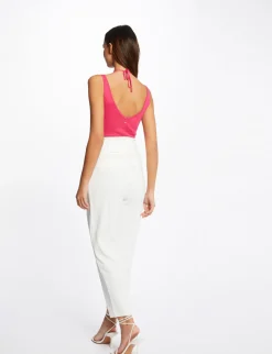 Tops Et T-Shirts>Morgan Pull Debardeur Avec Dos Nu Rose Fonce Femme | Rose_Fonce
